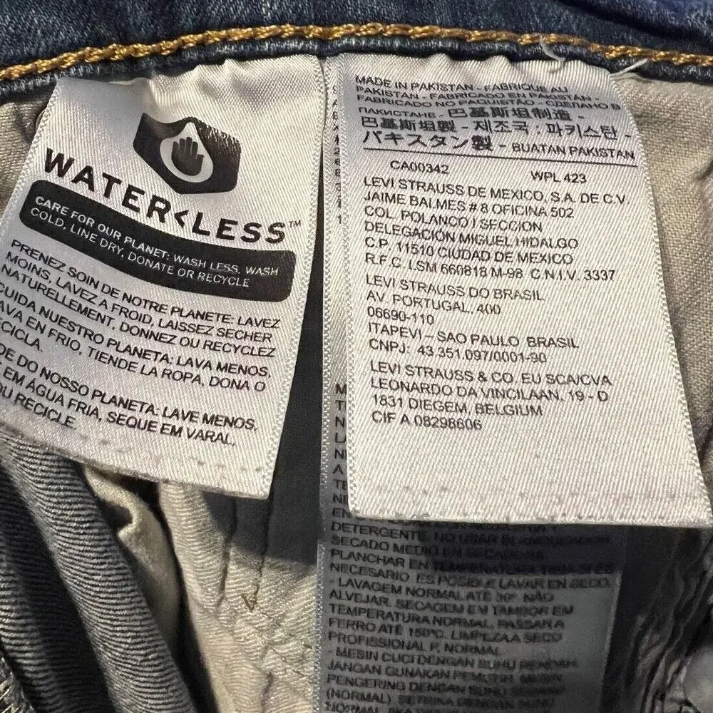 Levi's 514 Mens 36x32.5 Classic Straight Leg Jeans Medium Wash Blue Denim